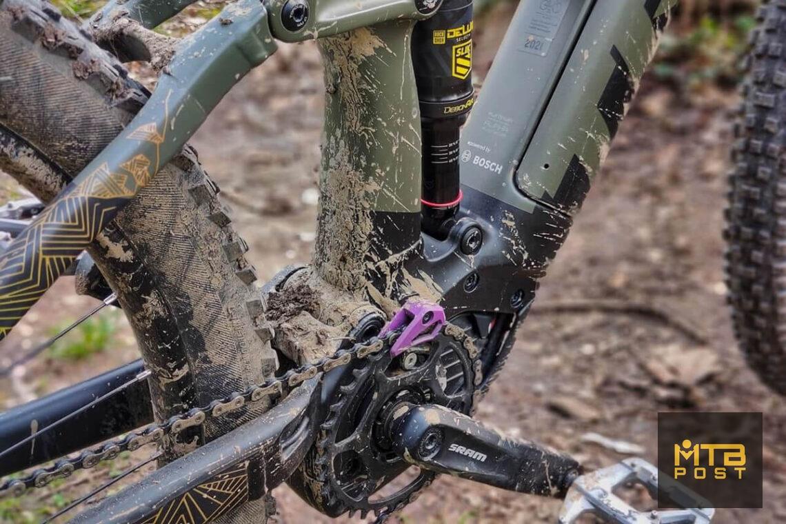 Used eMTB covered in mud